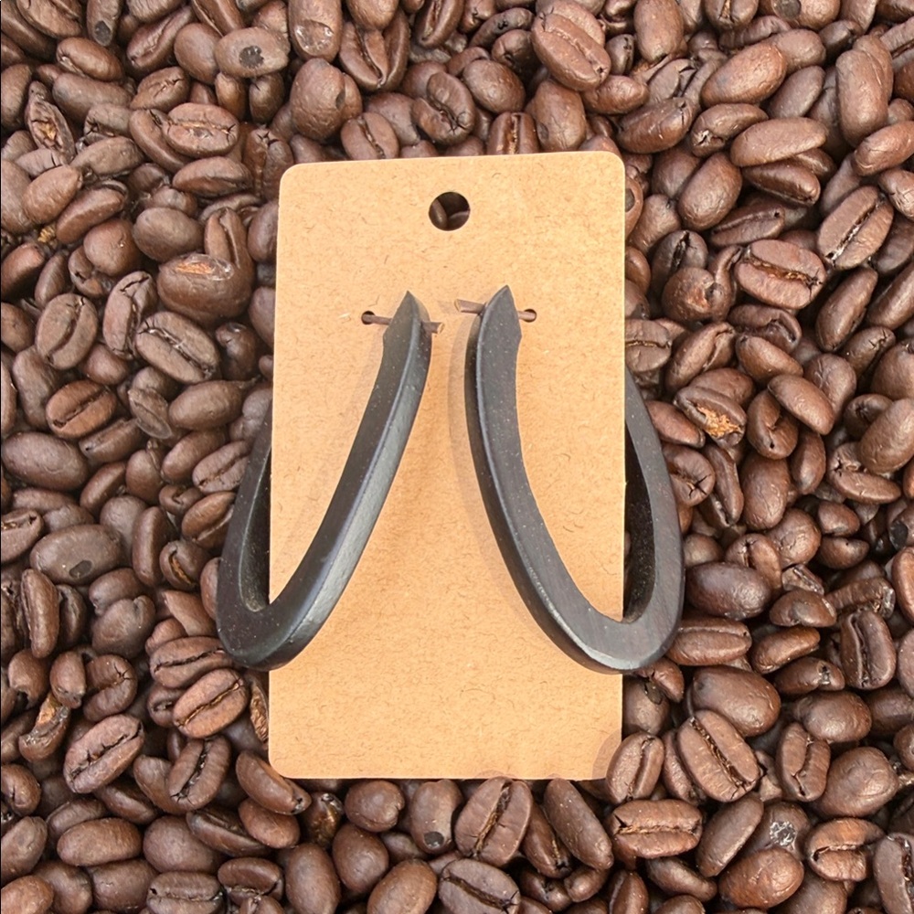 Curved Wooden Hoop Earrings